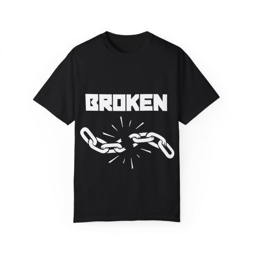 MARCHELAB T-Shirt Unisexe Coton Noir &quot;BROKEN&quot;