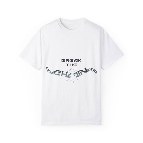 MARCHELAB T-shirt Coton Unisexe Blanc &quot;BREAK THE CHAIN&quot;