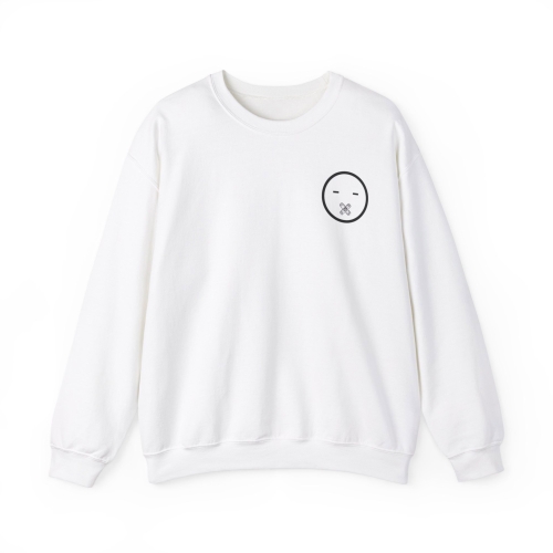 MARCHELAB Unisex-Rundhalspullover Weiß - &quot;DON’T PANIC&quot;