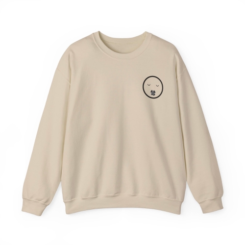 MARCHELAB Unisex-Rundhals-Pullover Beige - &quot;LIFE’S SHORT&quot;