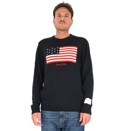 superculture clothing maglia uomo blu AK5019
