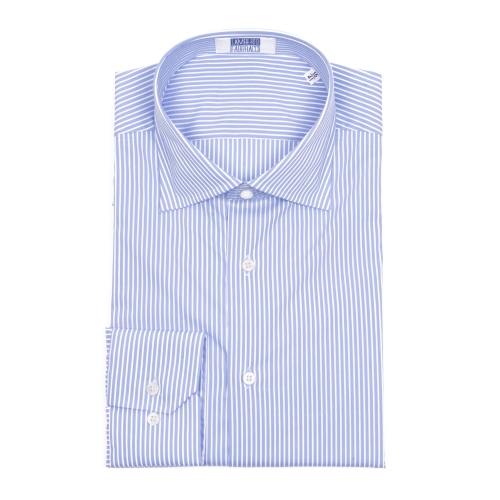 Lamberto Fabbracci Uomo Camicia Celeste Bianco