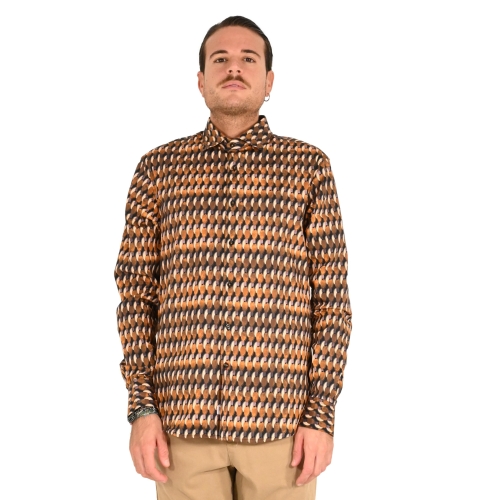 paolo di matteo camicia uomo blu senape 2818 2690