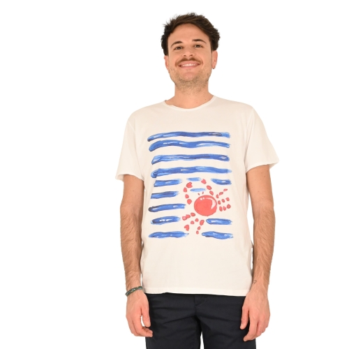 identiko bis t-shirt uomo bianco GRANC BLU