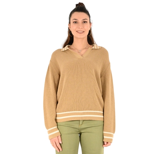 vicolo polo donna cammello 77040D