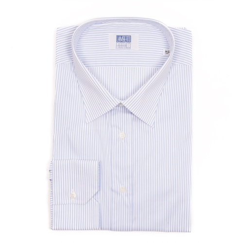 Lamberto Fabbracci Uomo Camicia Celeste Bianco
