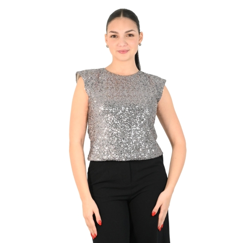 kontatto top donna argento B879N