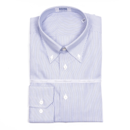 Lamberto Fabbracci Uomo Camicia Blu Bianco BREVIK