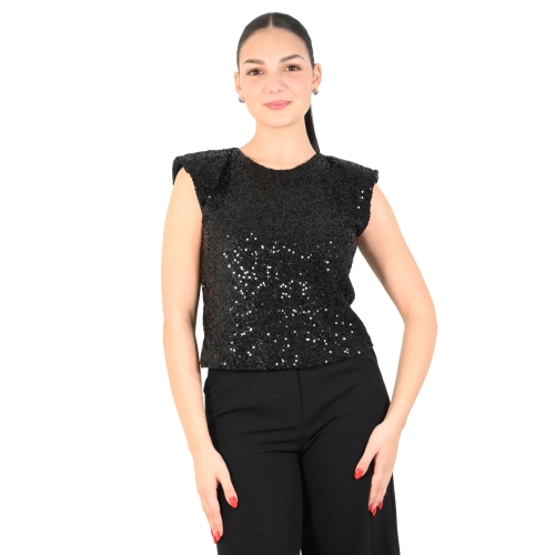 kontatto top donna nero B879N