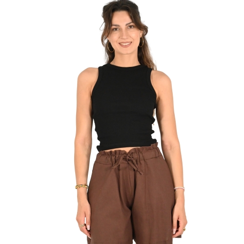 kontatto canotta donna nero SDK3006