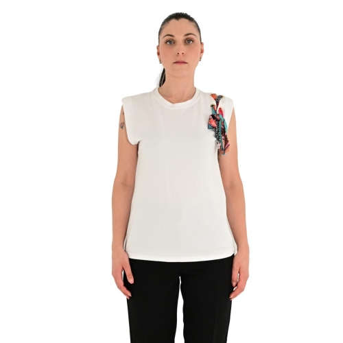 jhenit milano t-shirt donna bianco ML 444/F1