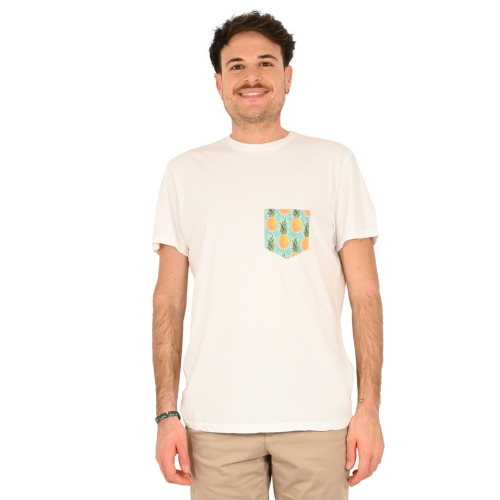 identiko bis t-shirt uomo bianco ANANAS
