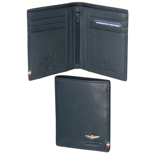 Portafoglio Flag verticale tasconcino portaspicci in pelle