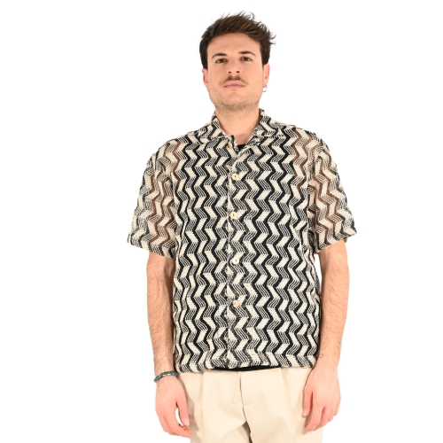 imperial camicia uomo nero beige C6407E384