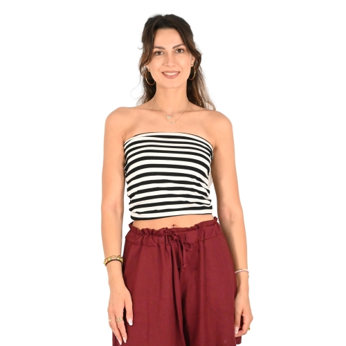 kontatto top donna nero burro MR4080N