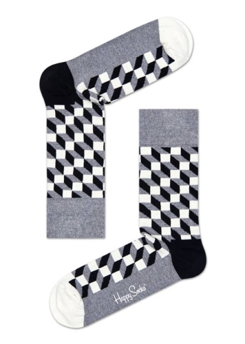 happy socks calzini uomo bianco nero FILLED OPTIC SOCK/U