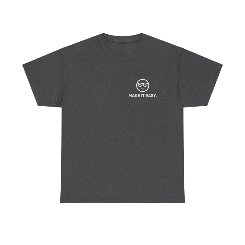 MARCHELAB T-shirt unisexe en coton gris « MAKE IT EASY »