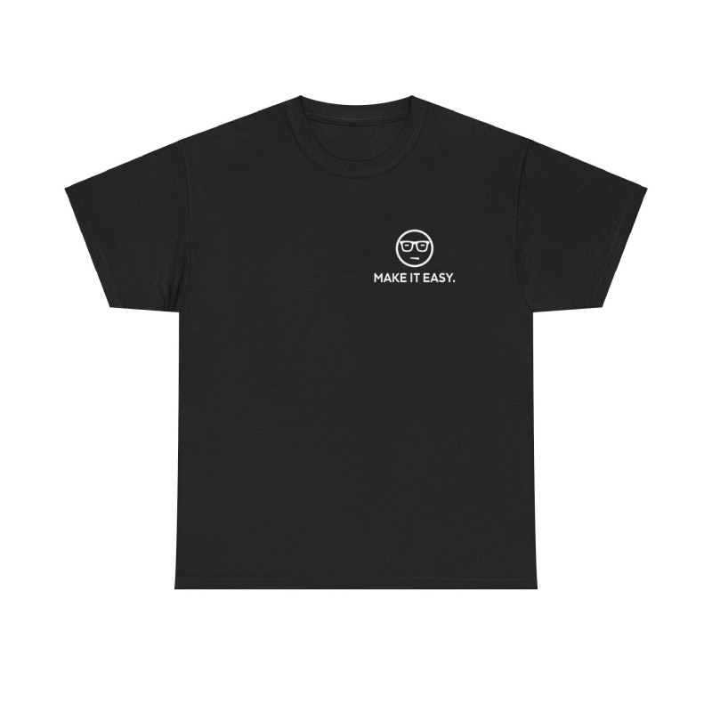 MARCHELAB T-Shirt unisexe en coton noir « MAKE IT EASY »