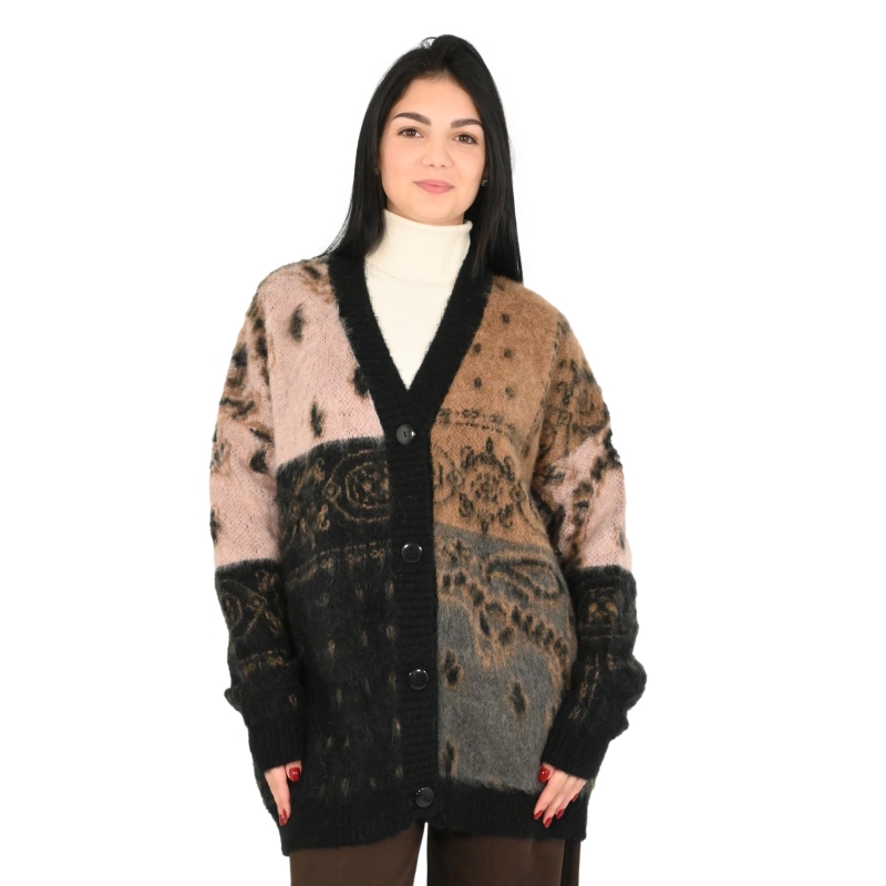 kontatto cardigan donna nero antracite biscotto rosa 3M1041NI