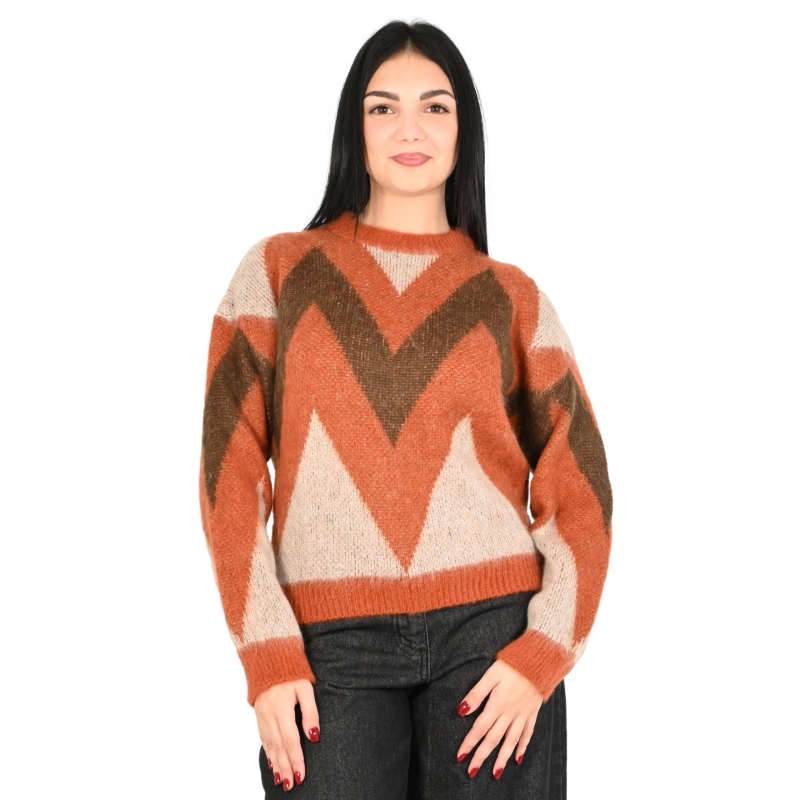 vicolo maglia donna coccio beige moro 55124F