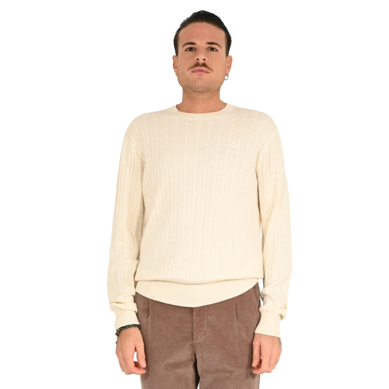 refrigue maglia uomo butter CREWNECK CABLE