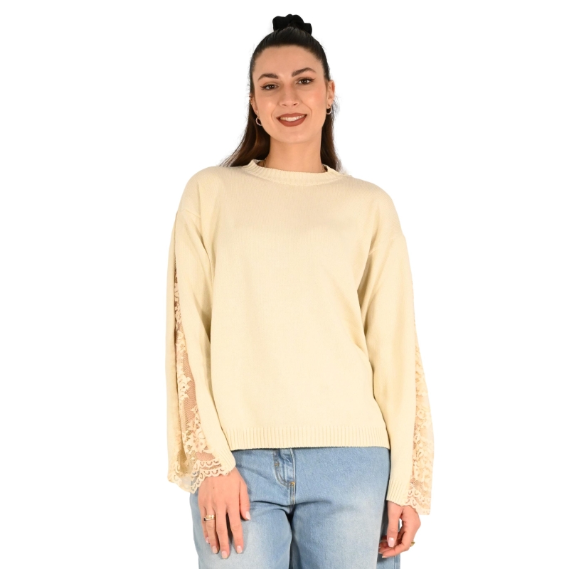 vicolo maglia donna panna 77045D
