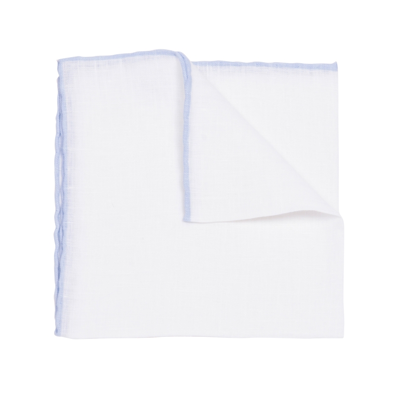 Franco Bassi Uomo Pochette bianca e celeste