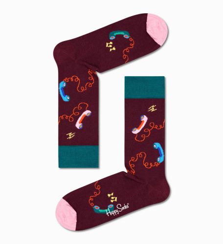 happy socks calzini donna bordeau STAY IN TOUCH SOCK/D